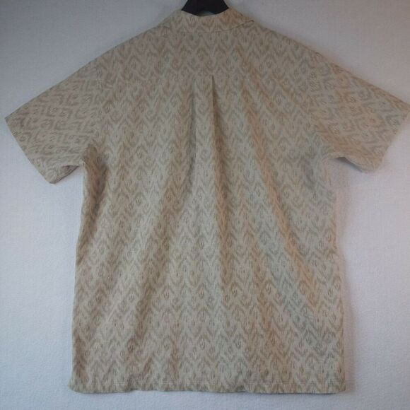 NEW Eddie Bauer Khaki Print Baja Short Sleeve Shirt Relaxed Fit Men's Medium - Picture 5 of 8
